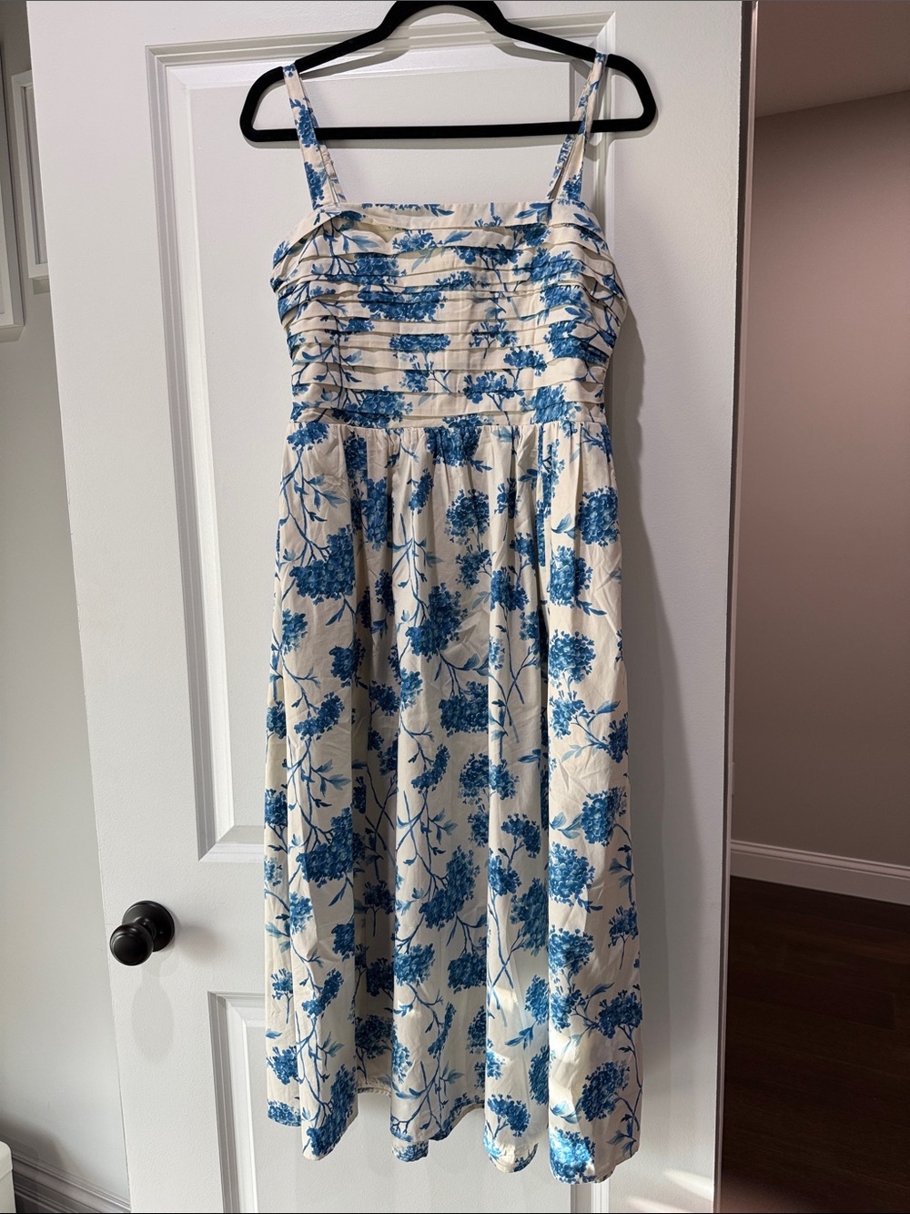 Women's Abercrombie and Fitch Blue Floral Cotton Sundress with Spaghetti Straps